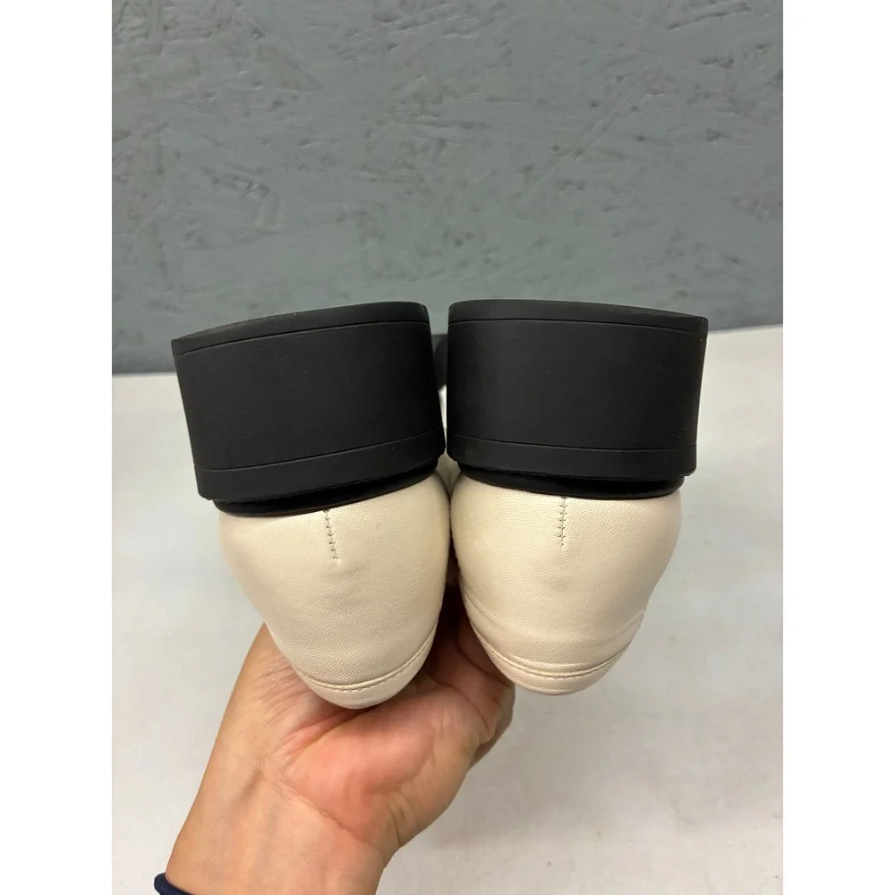 Coach Leah Platform Lug Sole Loafers Womens 7 Off White Leather C Logo CB990